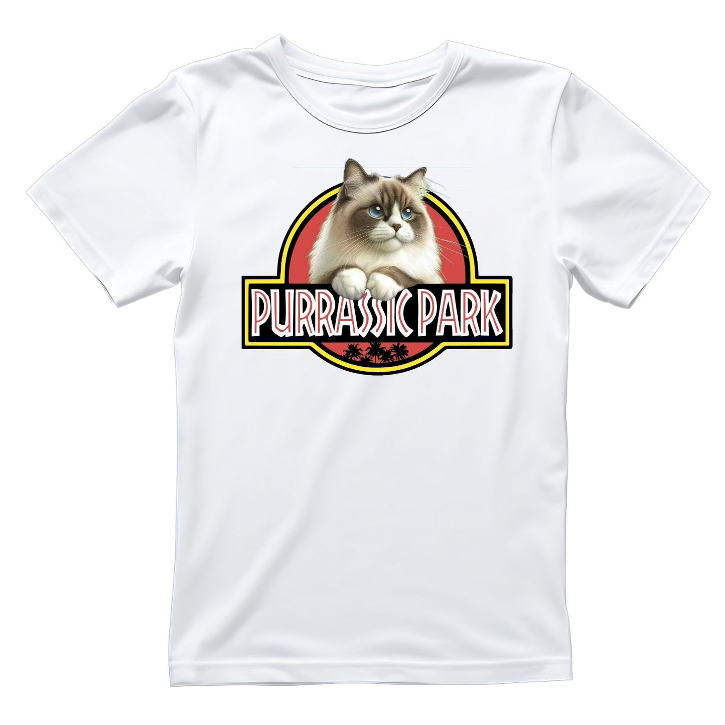 Purrasic Park Ragdoll Cat T-Shirt| Cat Kitty Kitten |
