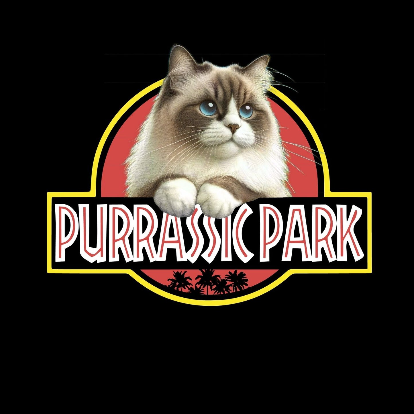 Purrasic Park Ragdoll Cat T-Shirt| Cat Kitty Kitten |