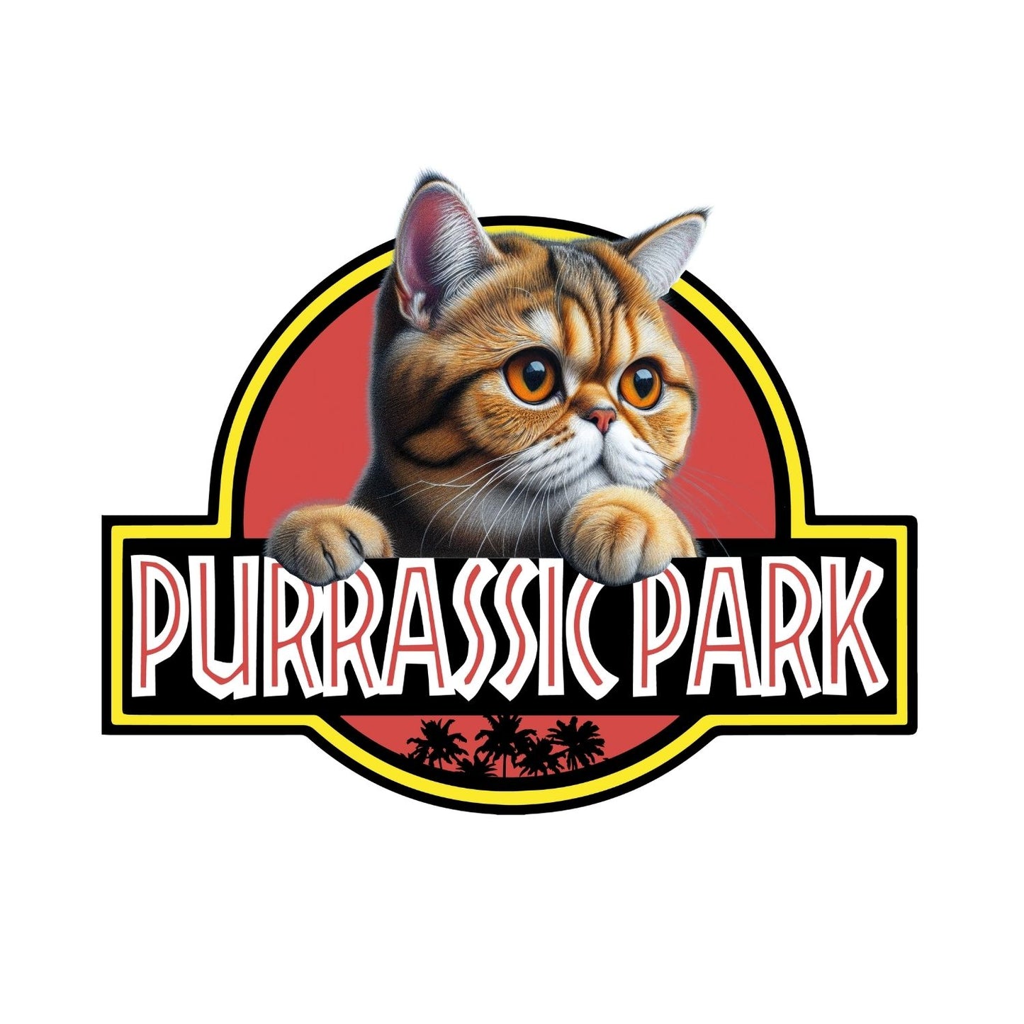 Purrasic Park Exotic Shorthair Cat T-Shirt| Cat Kitty Kitten |