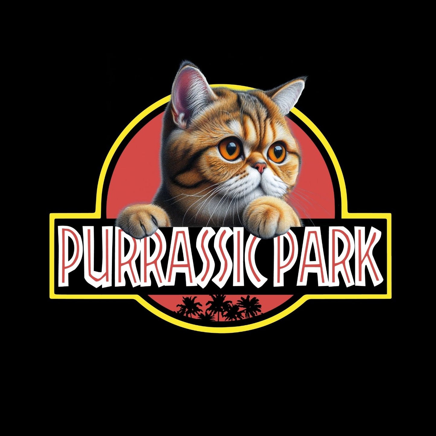 Purrasic Park Exotic Shorthair Cat T-Shirt| Cat Kitty Kitten |