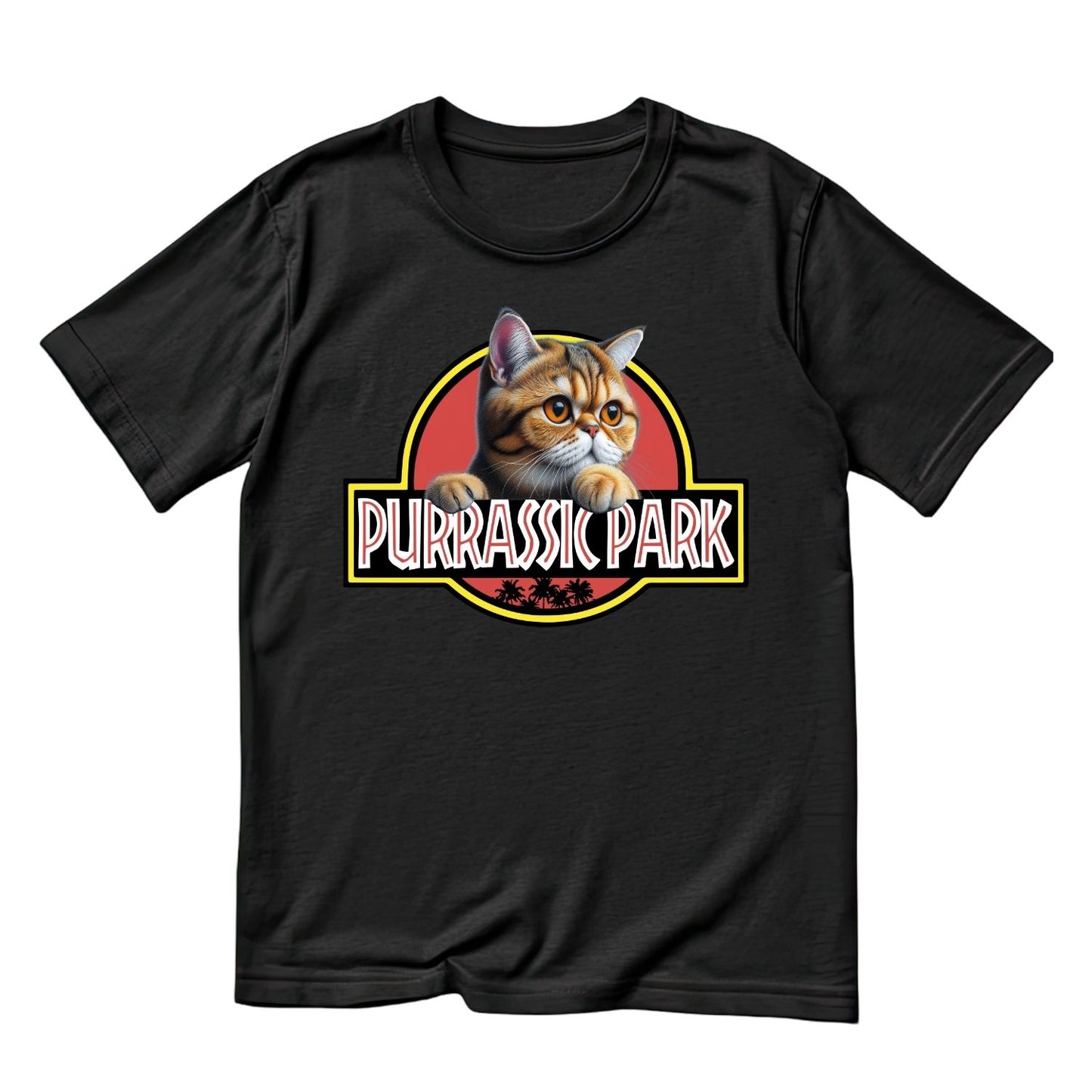 Purrasic Park Exotic Shorthair Cat T-Shirt| Cat Kitty Kitten |