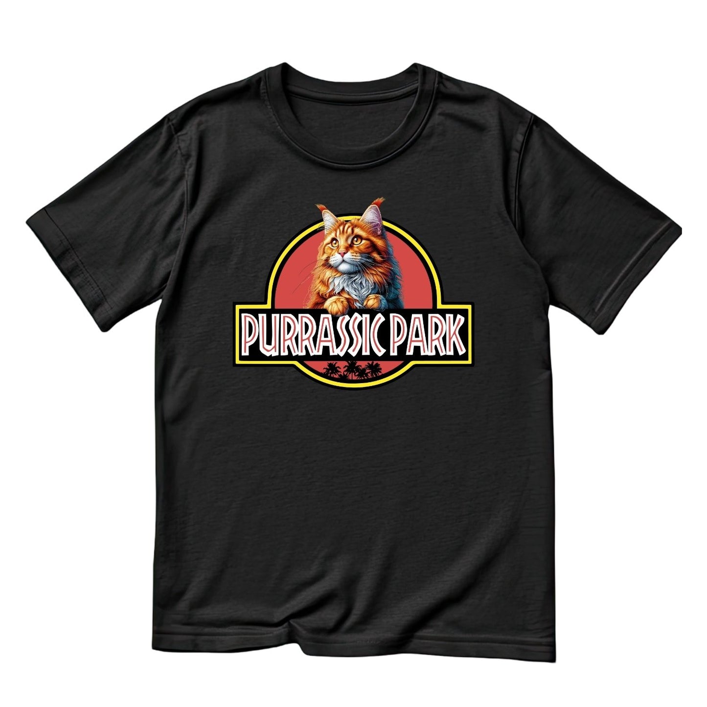 Purrasic Park Main Coon Cat T-Shirt| Cat Kitty Kitten |
