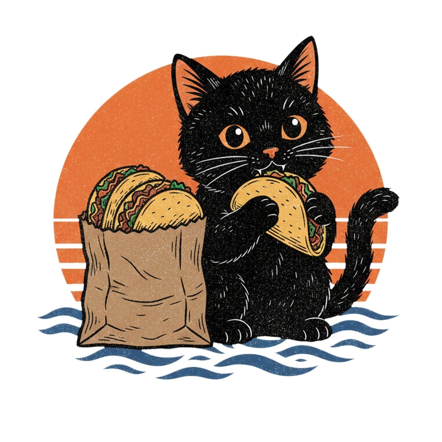 Cat Eating Taco T-Shirt| Cat Kitty Kitten |