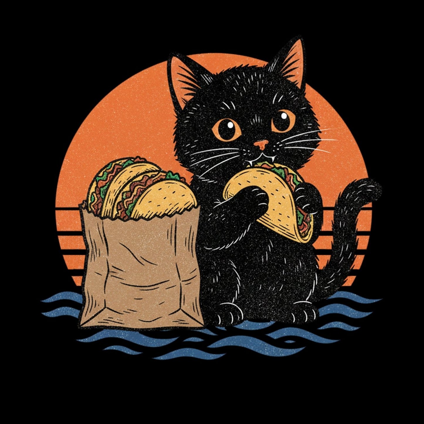 Cat Eating Taco T-Shirt| Cat Kitty Kitten |