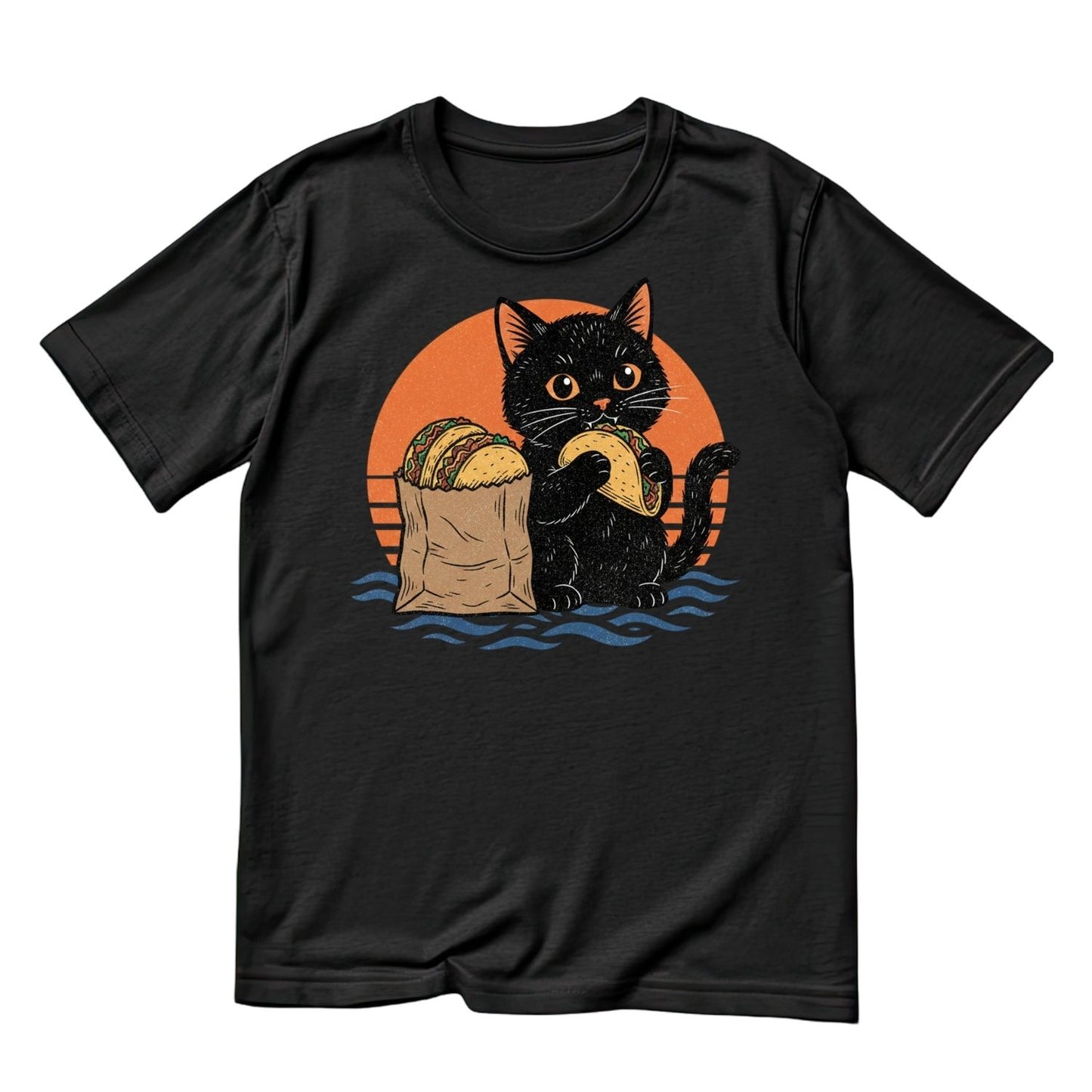 Cat Eating Taco T-Shirt| Cat Kitty Kitten |