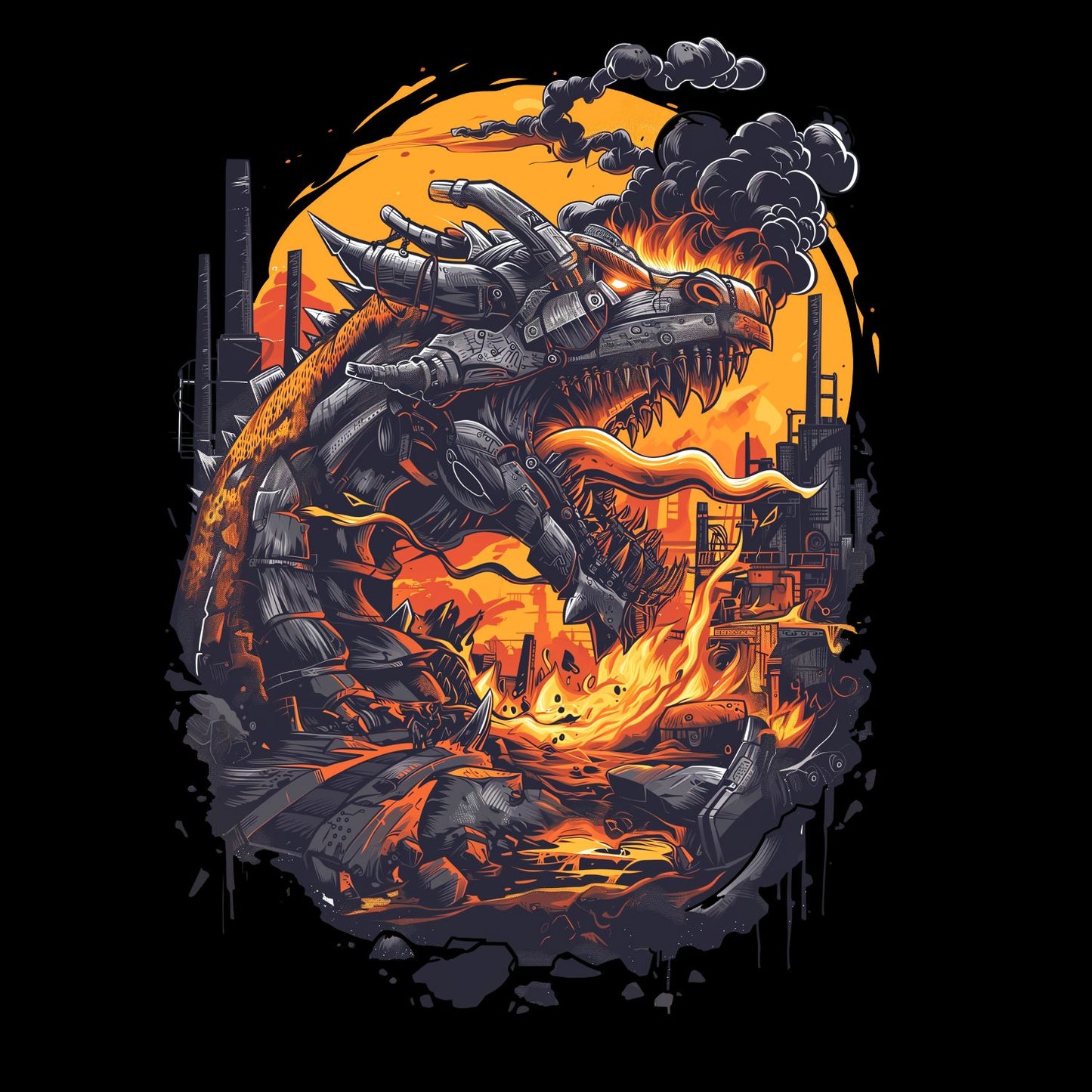 Mechanical Metal Industry Dragon T-Shirt|