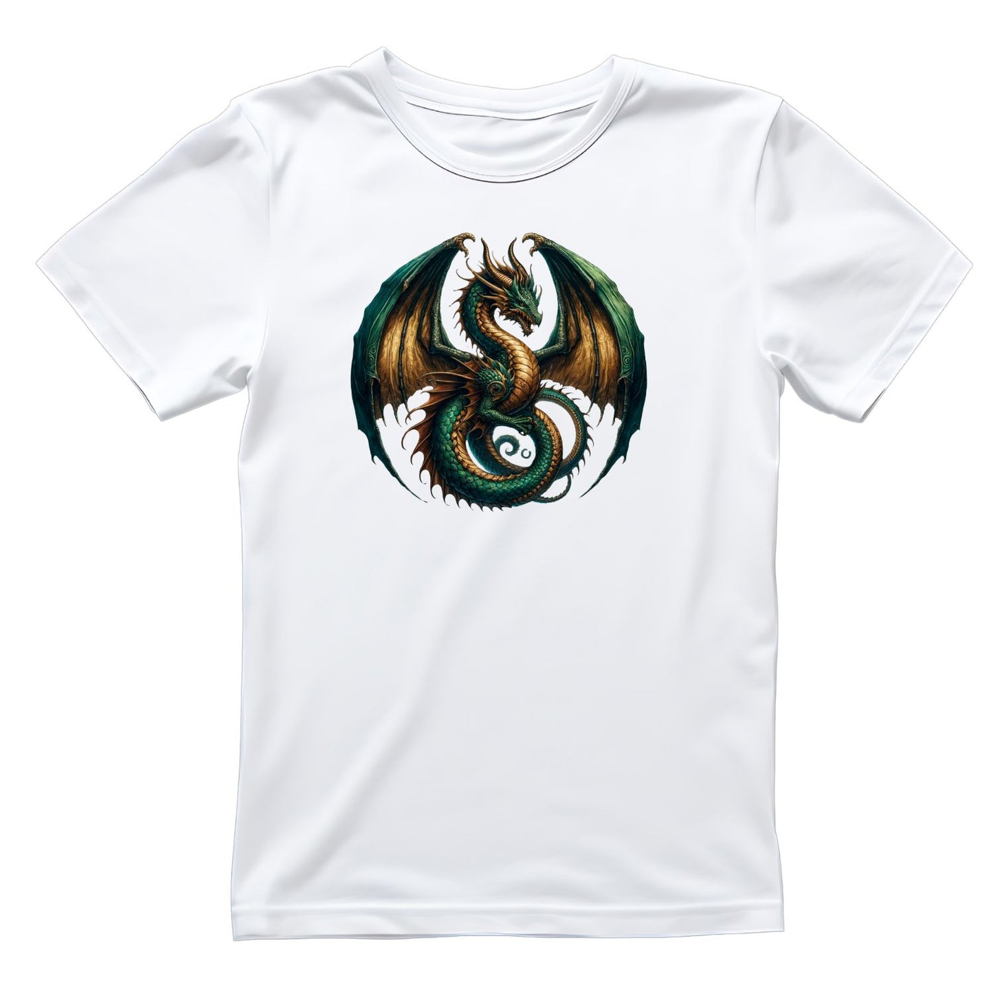 Green Gold Dragon T-Shirt| Fantasy |