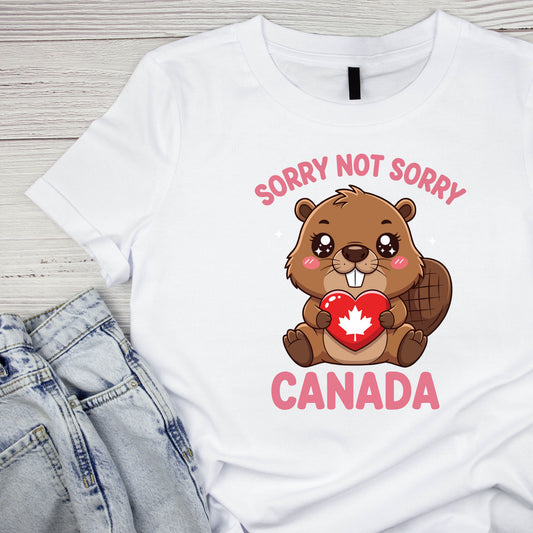 Sorry Not Sorry Canada Beaver T-Shirt | Graphic Tee | July 1st Shirt