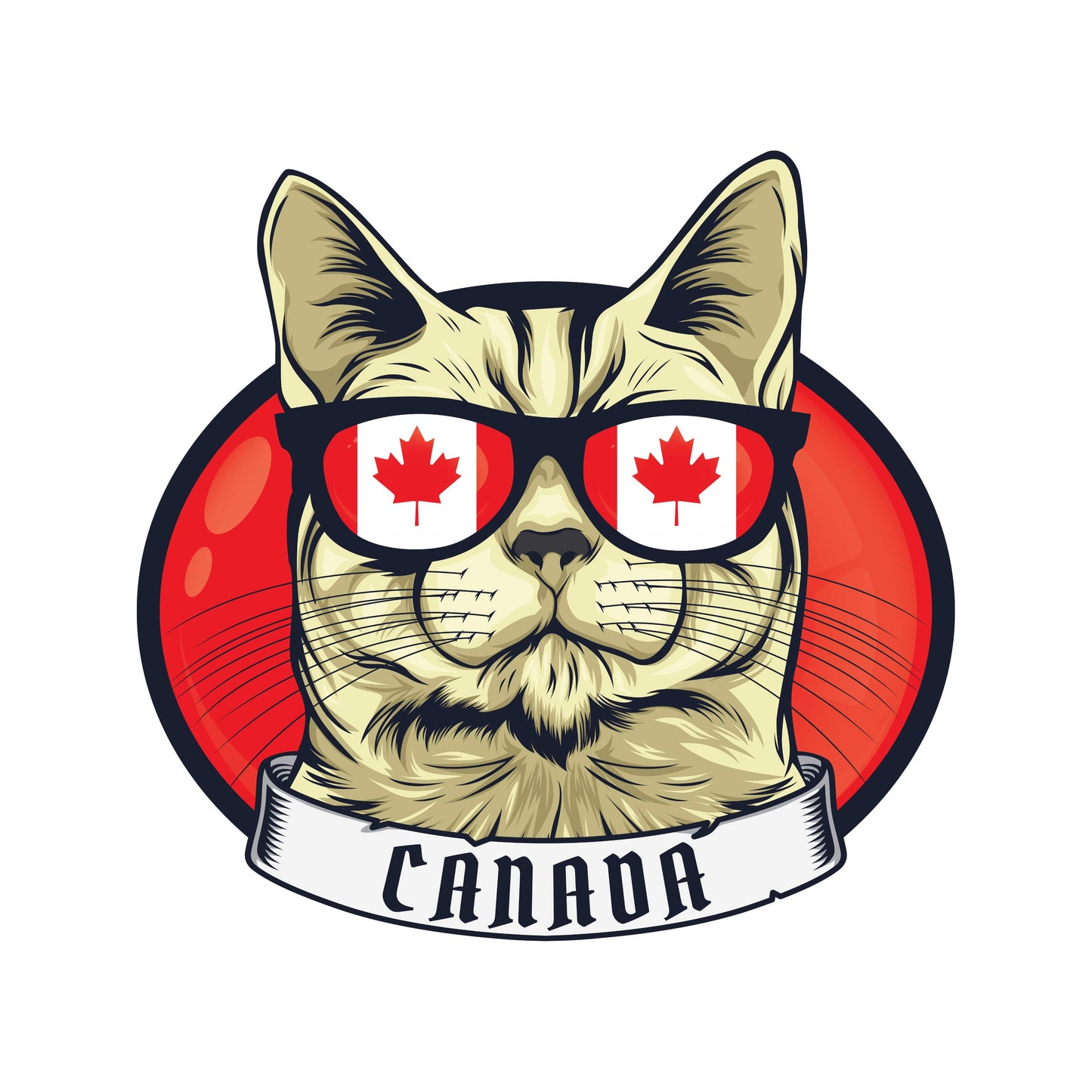 Happy Canada Day Cat Wearing Sunglasses T-Shirt | Graphic Tee | July 1st Shirt