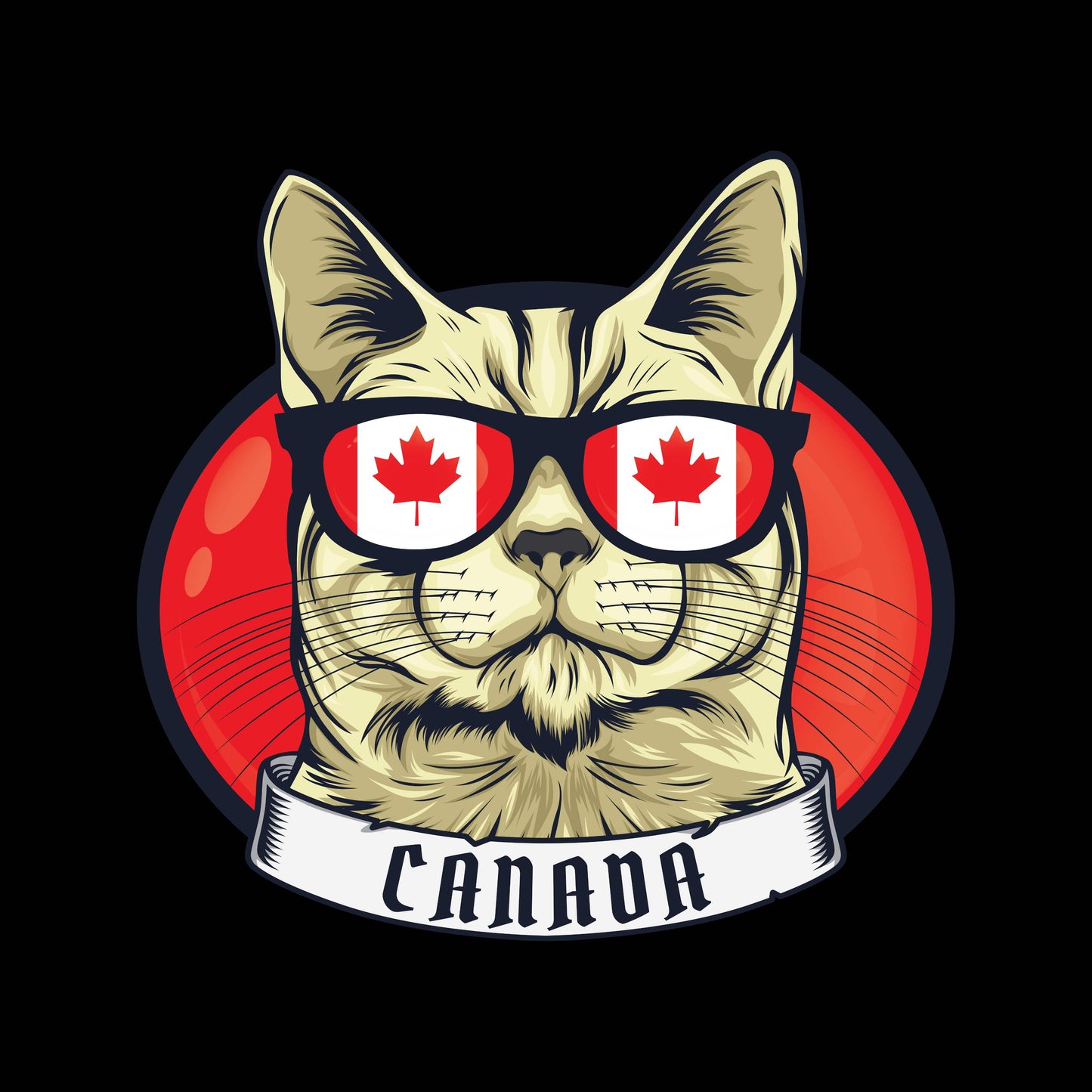 Happy Canada Day Cat Wearing Sunglasses T-Shirt | Graphic Tee | July 1st Shirt