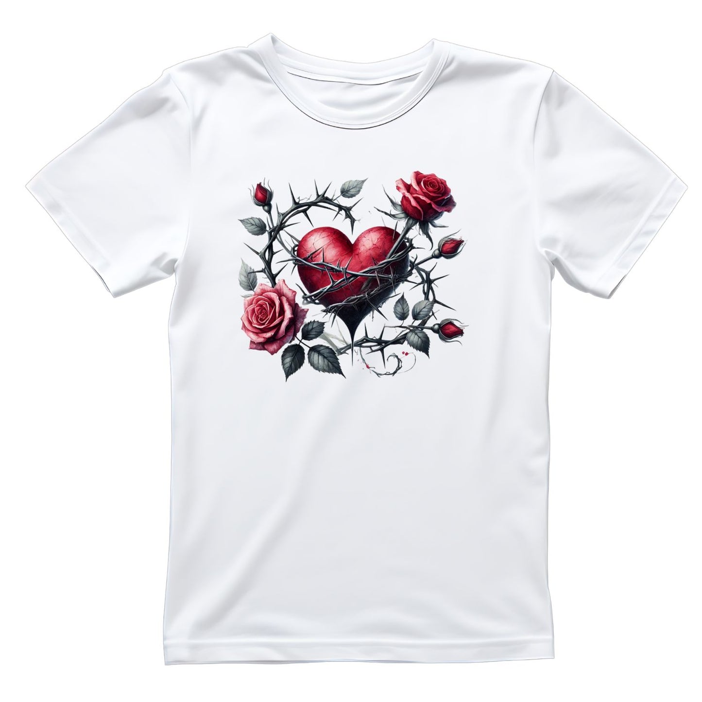 Red Heart of Thorns T-Shirt| Roses Thorn Heart | Gothic | Dark Valentine