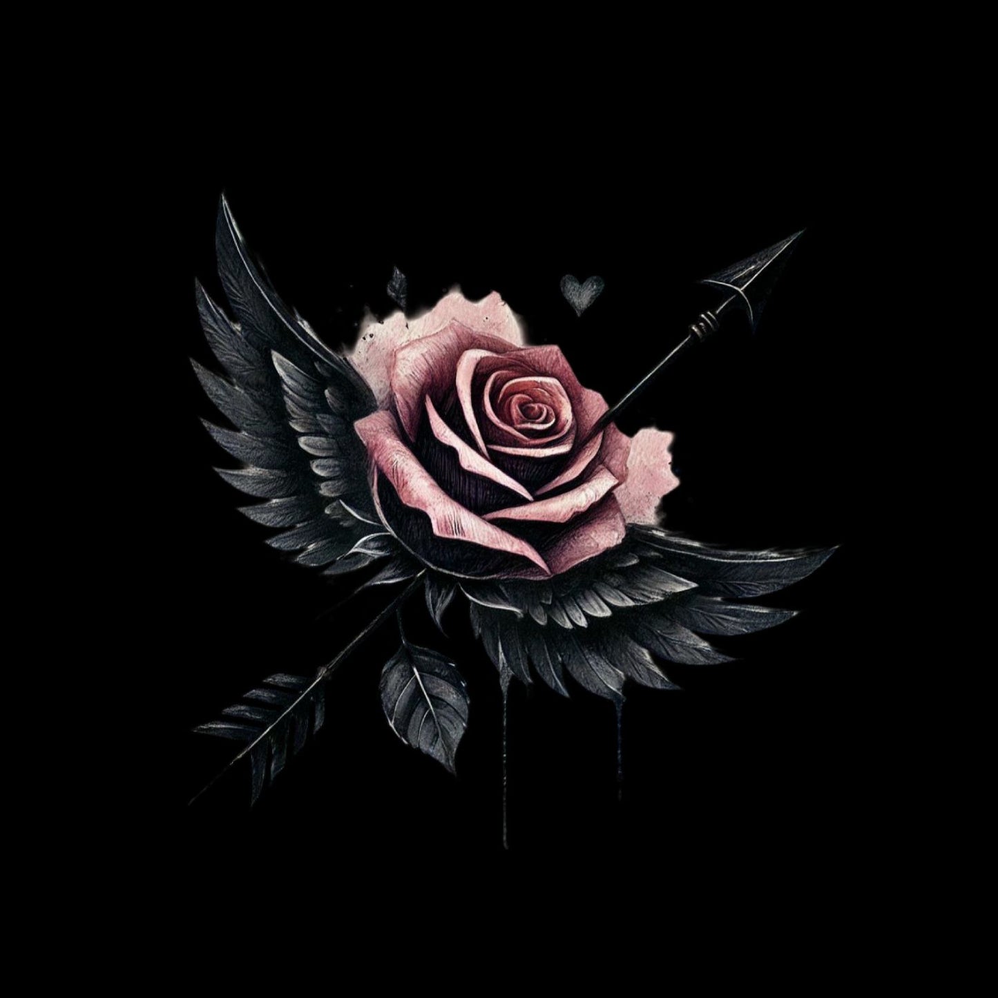 Arrow Shot Through Winged Rose T-Shirt | Gothic | Dark Valentine