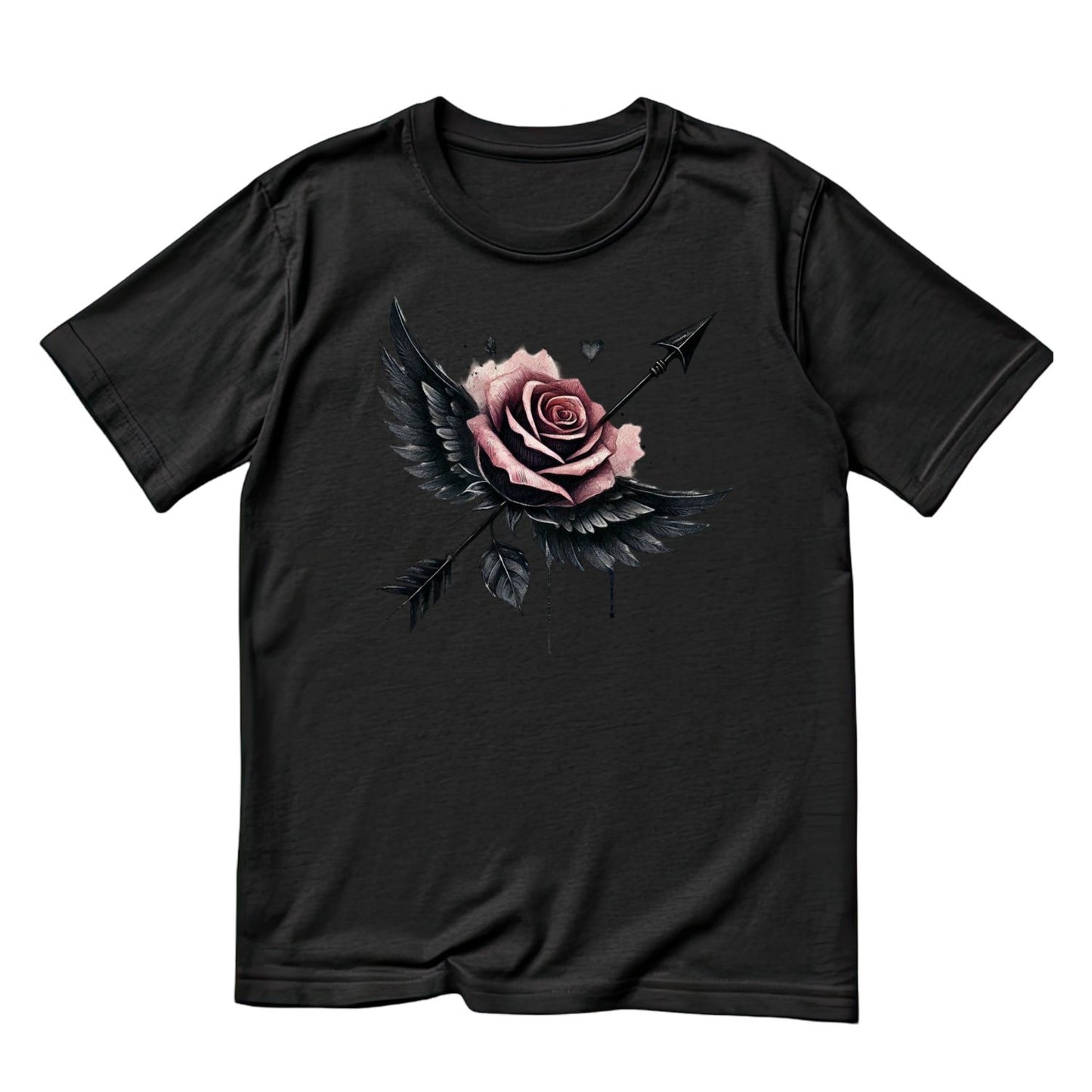 Arrow Shot Through Winged Rose T-Shirt | Gothic | Dark Valentine