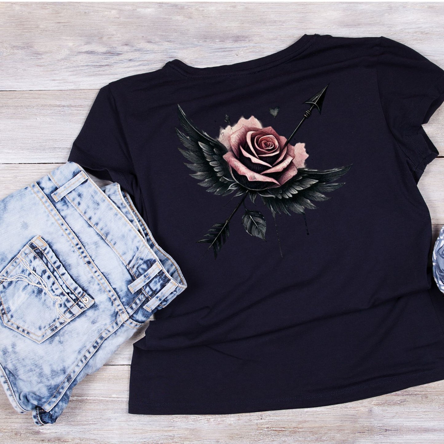 Arrow Shot Through Winged Rose T-Shirt | Gothic | Dark Valentine