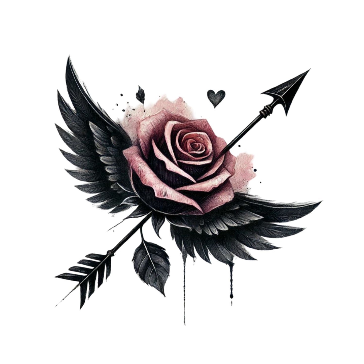 Arrow Shot Through Winged Rose T-Shirt | Gothic | Dark Valentine