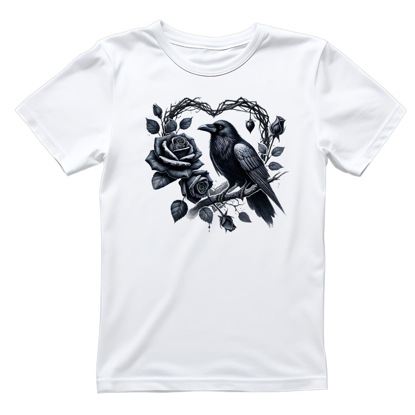 Heart of Thorns T-shirt | Crow Black Roses | Gothic | Dark Valentine