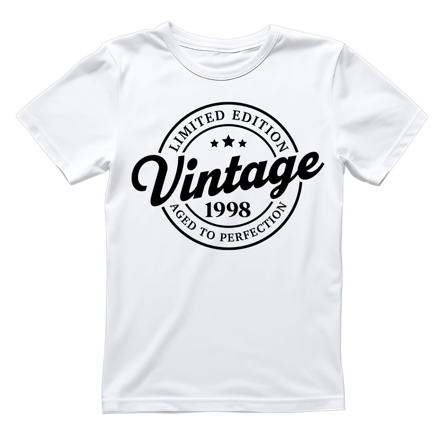 Limited Edition Vintage 1998 Aged To Perfection T-shirt | (FRONT OR BACK) Birthday Year Graphic Tee | Printed Shirt