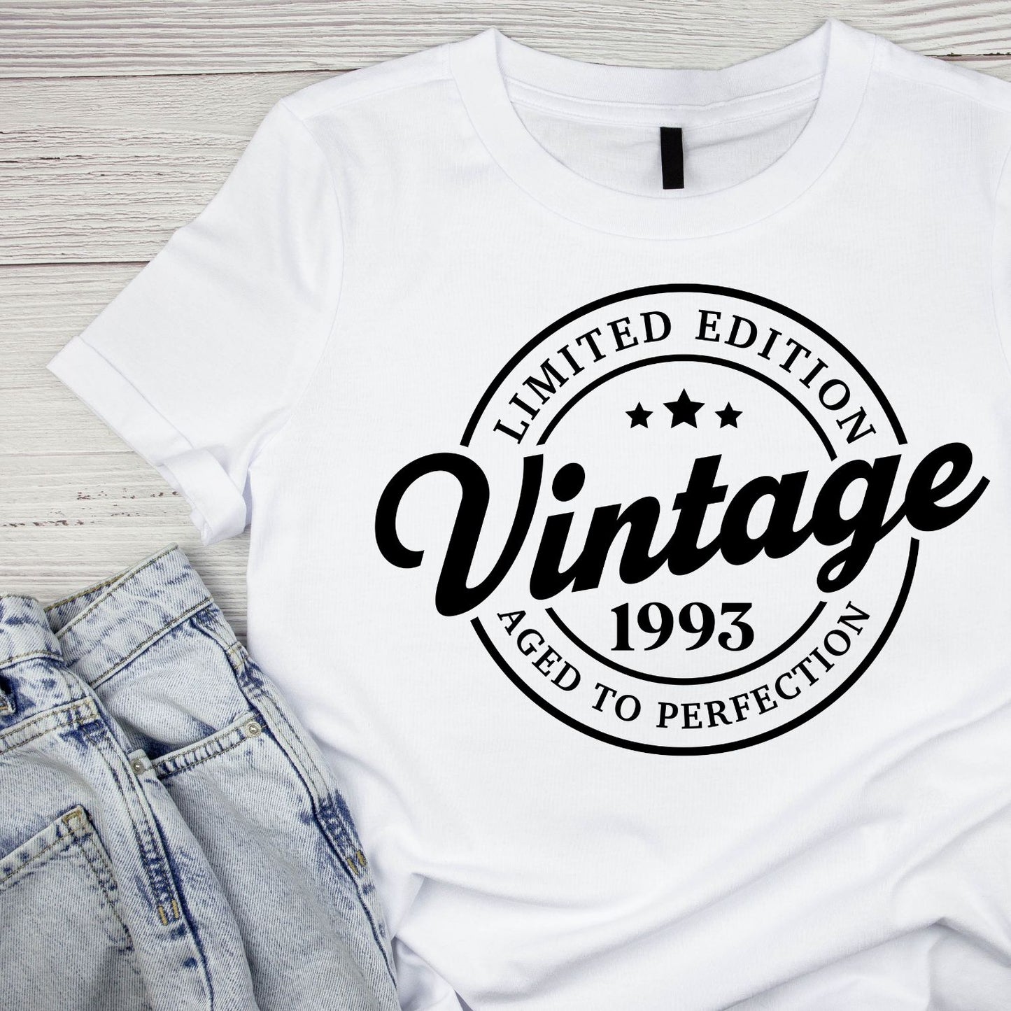 Limited Edition Vintage 1993 Aged To Perfection T-shirt | (FRONT OR BACK) Birthday Year Graphic Tee | Printed Shirt