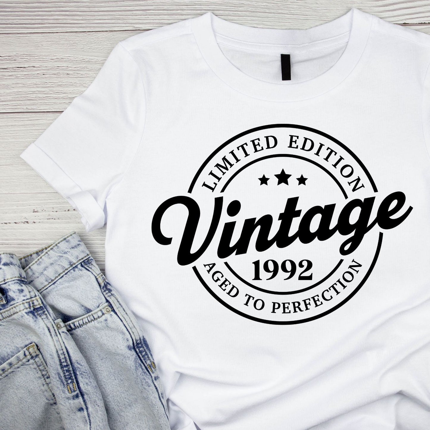 Limited Edition Vintage 1992 Aged To Perfection T-shirt | (FRONT OR BACK) Birthday Year Graphic Tee | Printed Shirt