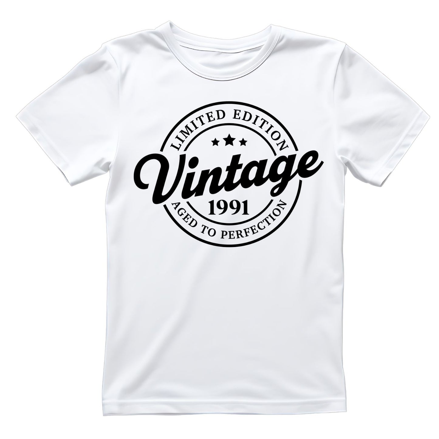 Limited Edition Vintage 1991 Aged To Perfection T-shirt | (FRONT OR BACK) Birthday Year Graphic Tee | Printed Shirt