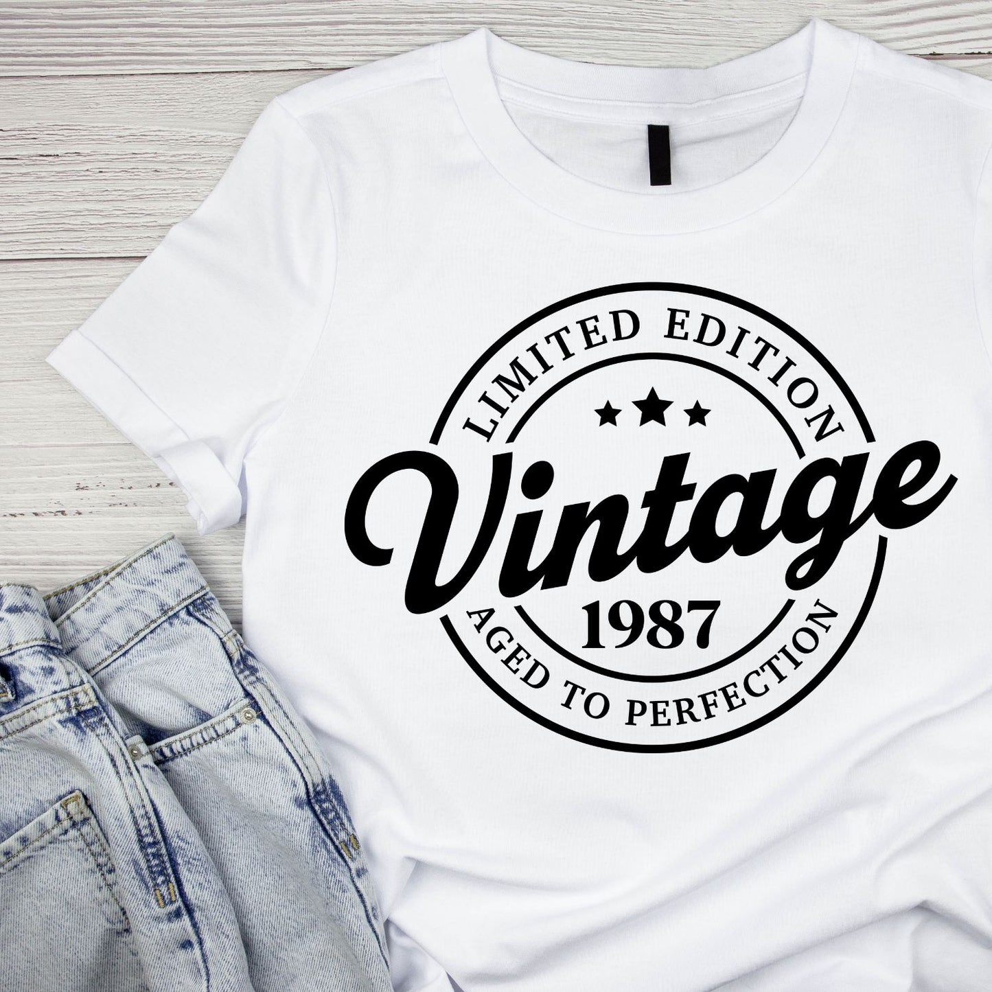 Limited Edition Vintage 1987 Aged To Perfection T-shirt | (FRONT OR BACK) Birthday Year Graphic Tee | Printed Shirt