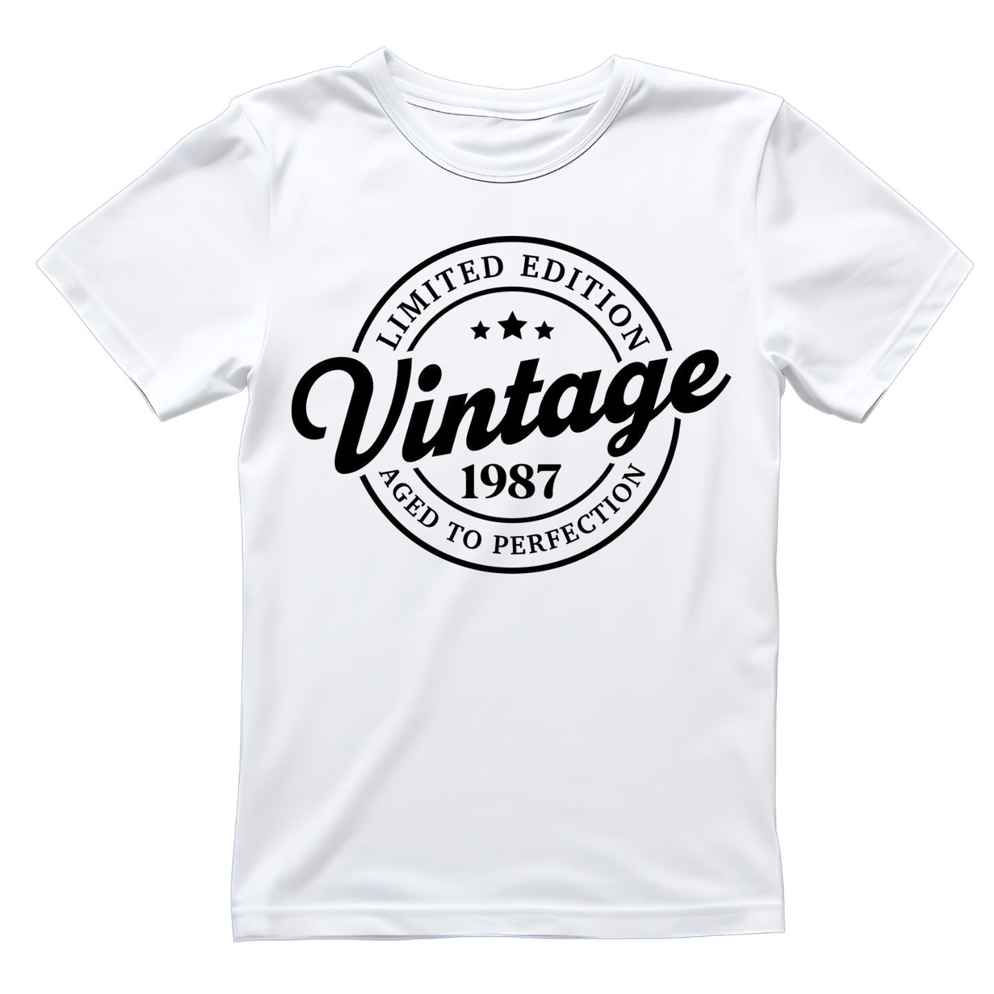 Limited Edition Vintage 1987 Aged To Perfection T-shirt | (FRONT OR BACK) Birthday Year Graphic Tee | Printed Shirt