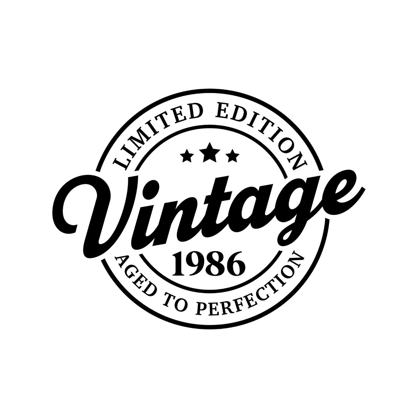 Limited Edition Vintage 1986 Aged To Perfection T-shirt | (FRONT OR BACK) Birthday Year Graphic Tee | Printed Shirt