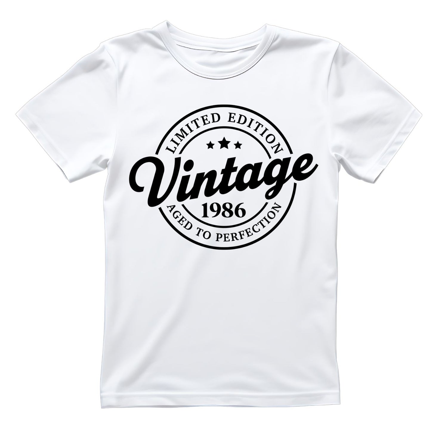 Limited Edition Vintage 1986 Aged To Perfection T-shirt | (FRONT OR BACK) Birthday Year Graphic Tee | Printed Shirt