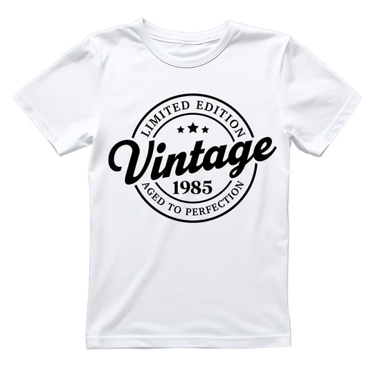 Limited Edition Vintage 1985 Aged To Perfection T-shirt | (FRONT OR BACK) Birthday Year Graphic Tee | Printed Shirt