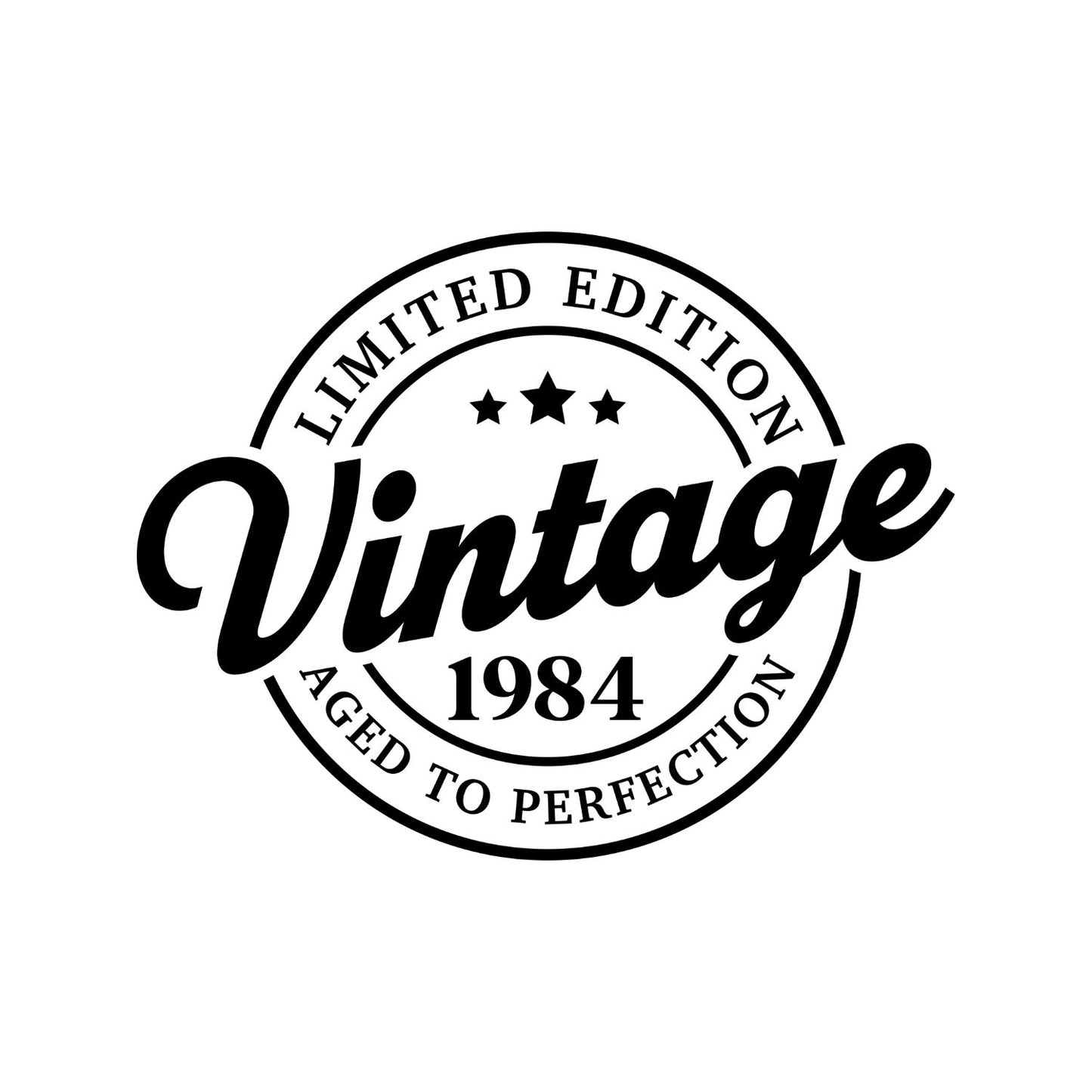 Limited Edition Vintage 1984 Aged To Perfection T-shirt | (FRONT OR BACK) Birthday Year Graphic Tee | Printed Shirt