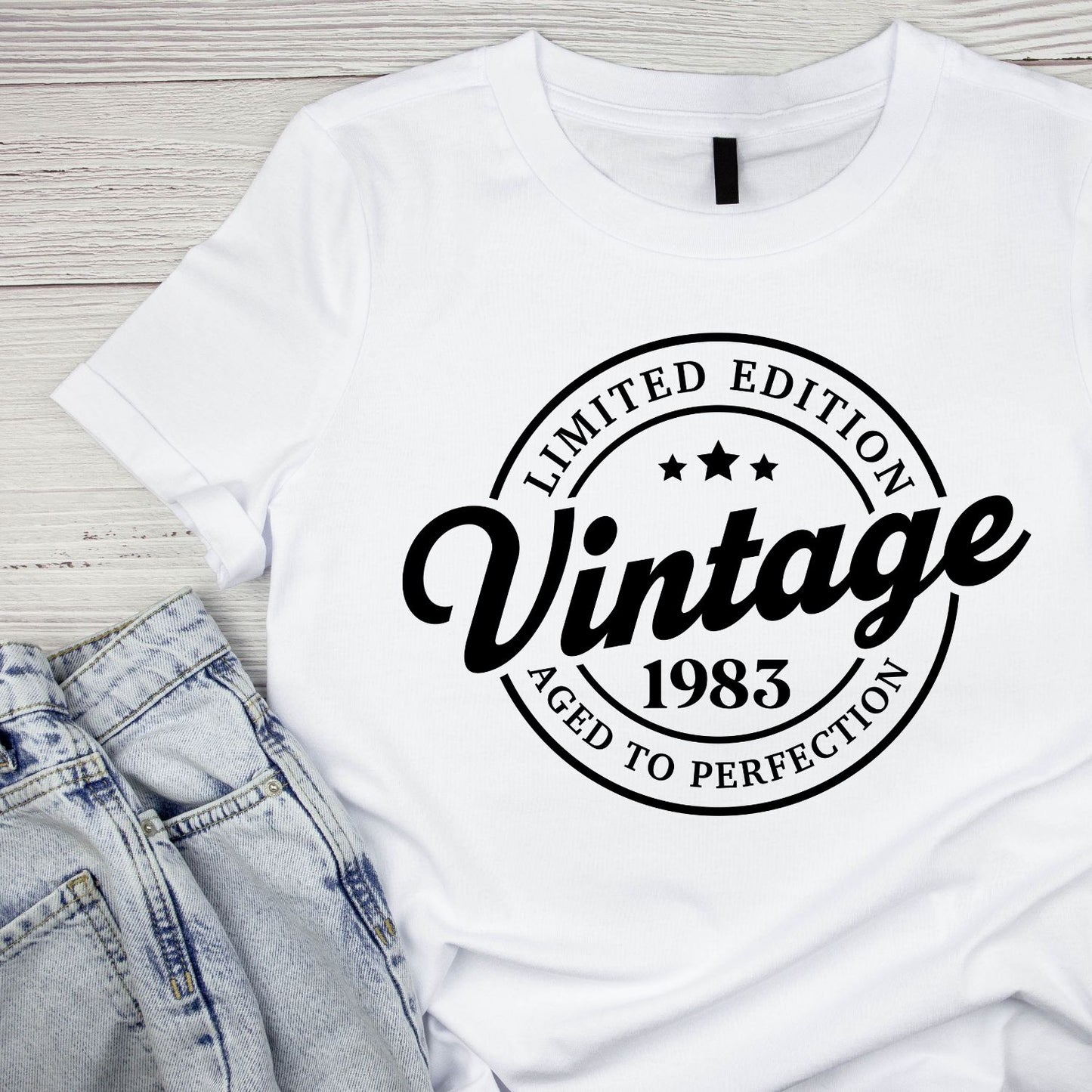 Limited Edition Vintage 1983 Aged To Perfection T-shirt | (FRONT OR BACK) Birthday Year Graphic Tee | Printed Shirt