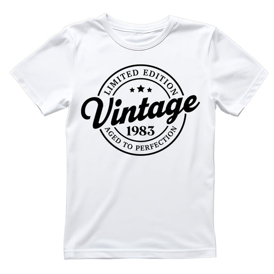Limited Edition Vintage 1983 Aged To Perfection T-shirt | (FRONT OR BACK) Birthday Year Graphic Tee | Printed Shirt