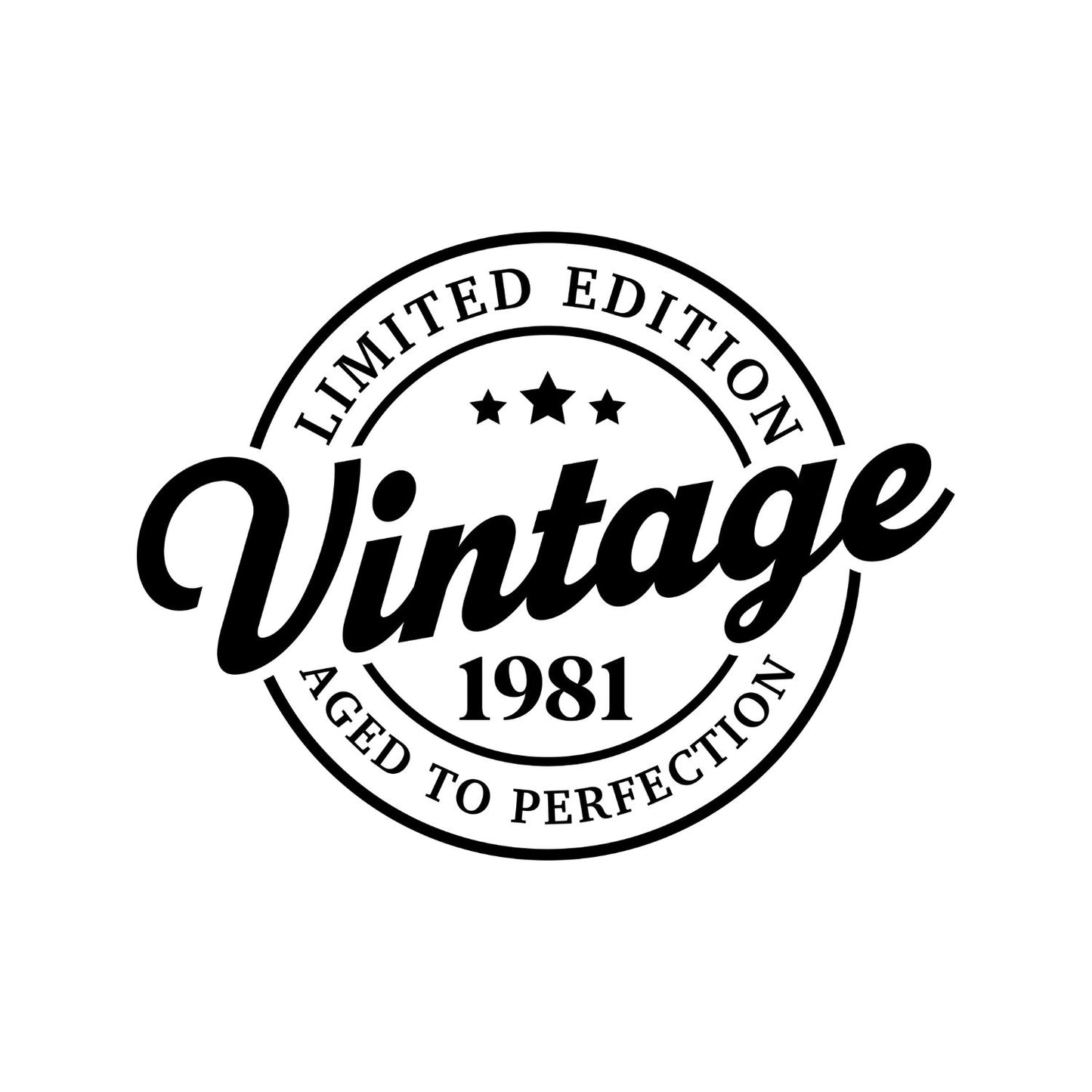 Limited Edition Vintage 1981 Aged To Perfection T-shirt | (FRONT OR BACK) Birthday Year Graphic Tee | Printed Shirt