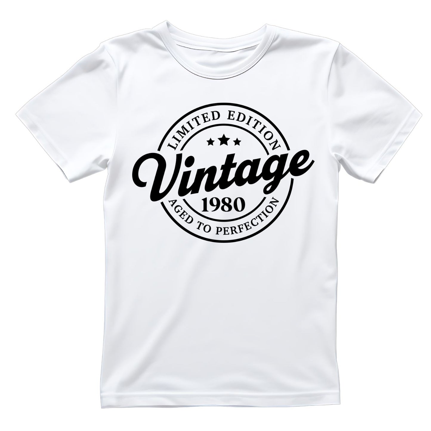 Limited Edition Vintage 1980 Aged To Perfection T-shirt | (FRONT OR BACK) Birthday Year Graphic Tee | Printed Shirt