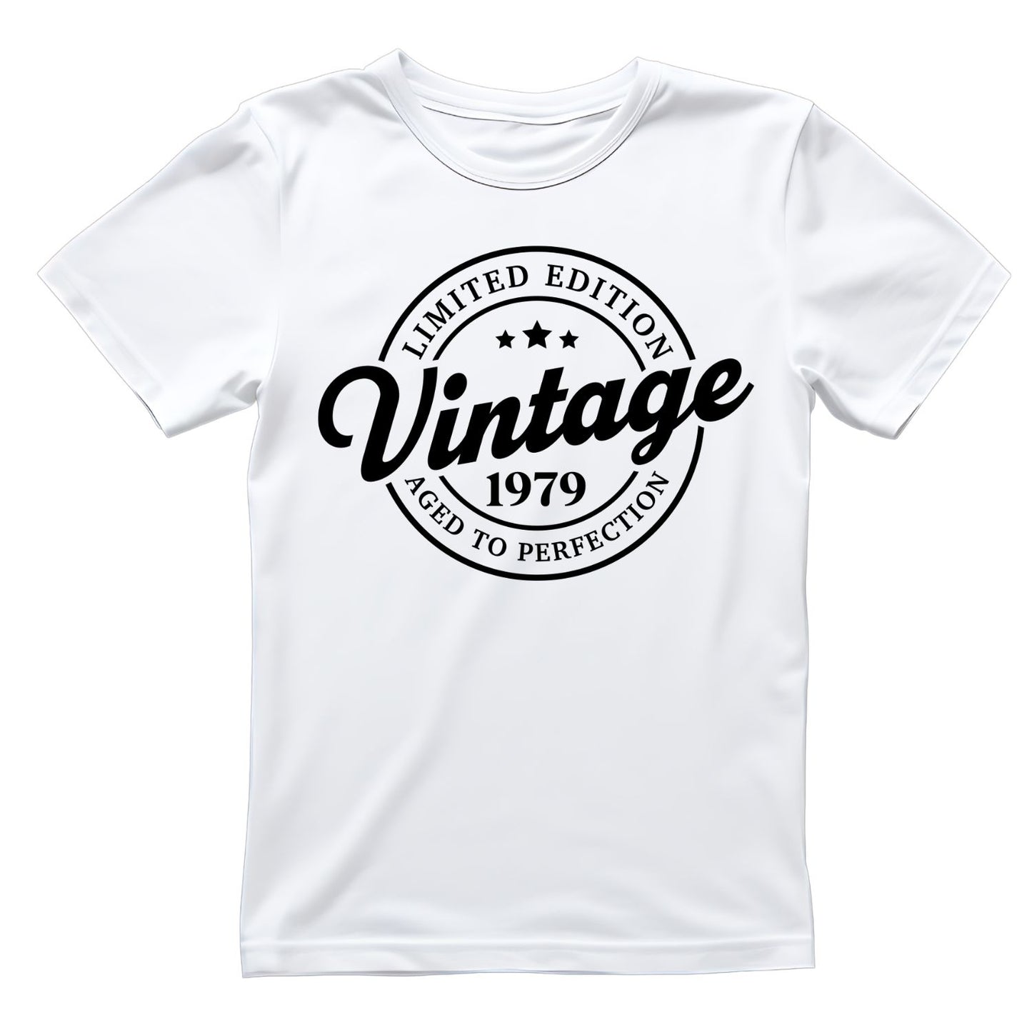 Limited Edition Vintage 1979 Aged To Perfection T-shirt | (FRONT OR BACK) Birthday Year Graphic Tee | Printed Shirt