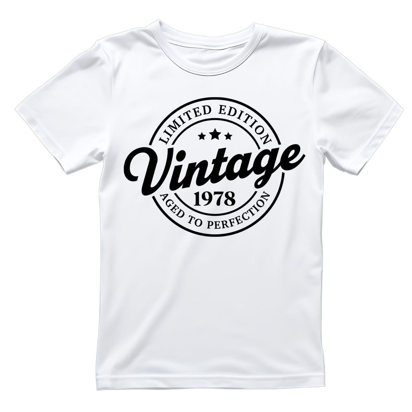 Limited Edition Vintage 1978 Aged To Perfection T-shirt | (FRONT OR BACK) Birthday Year Graphic Tee | Printed Shirt