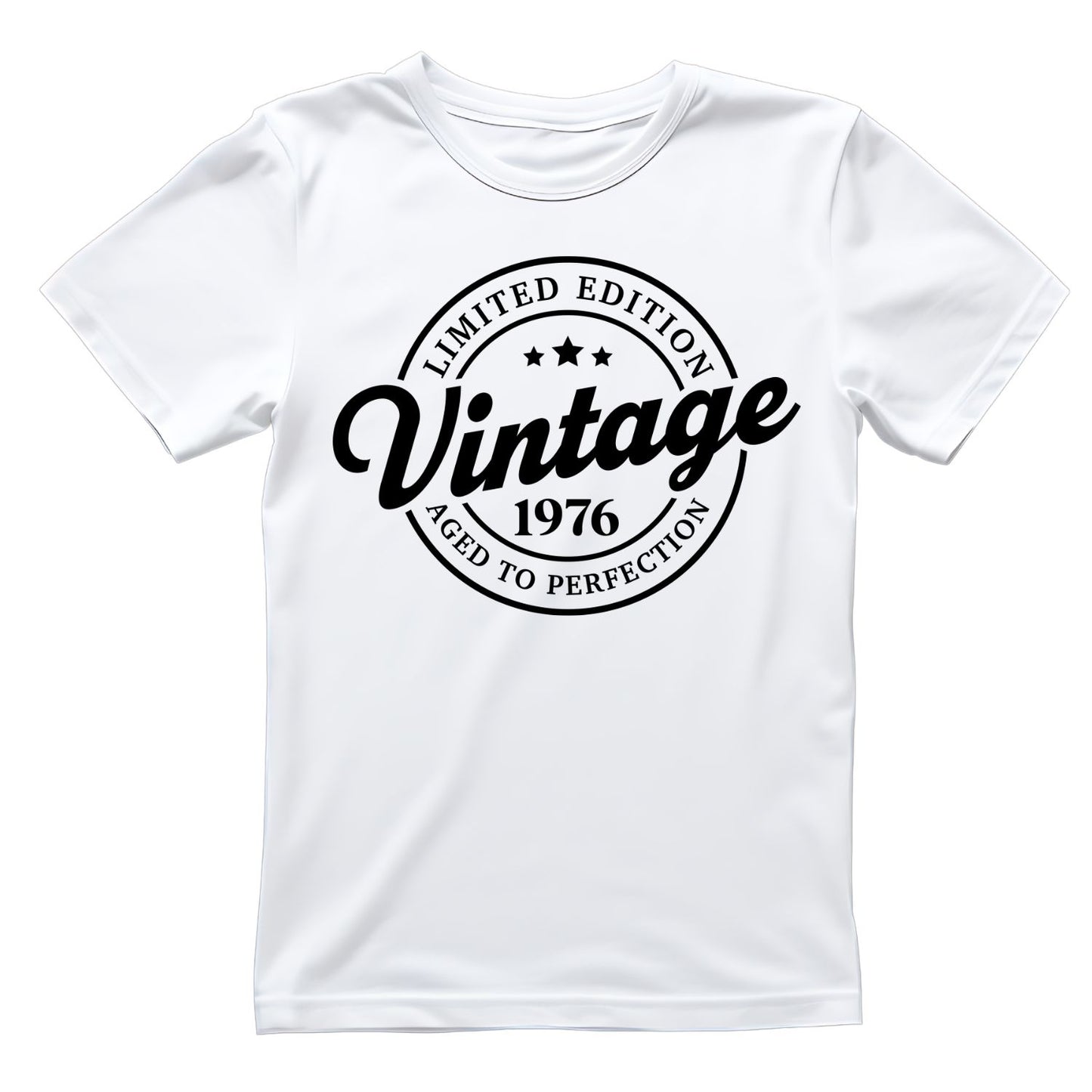 Limited Edition Vintage 1976 Aged To Perfection T-shirt | (FRONT OR BACK) Birthday Year Graphic Tee | Printed Shirt