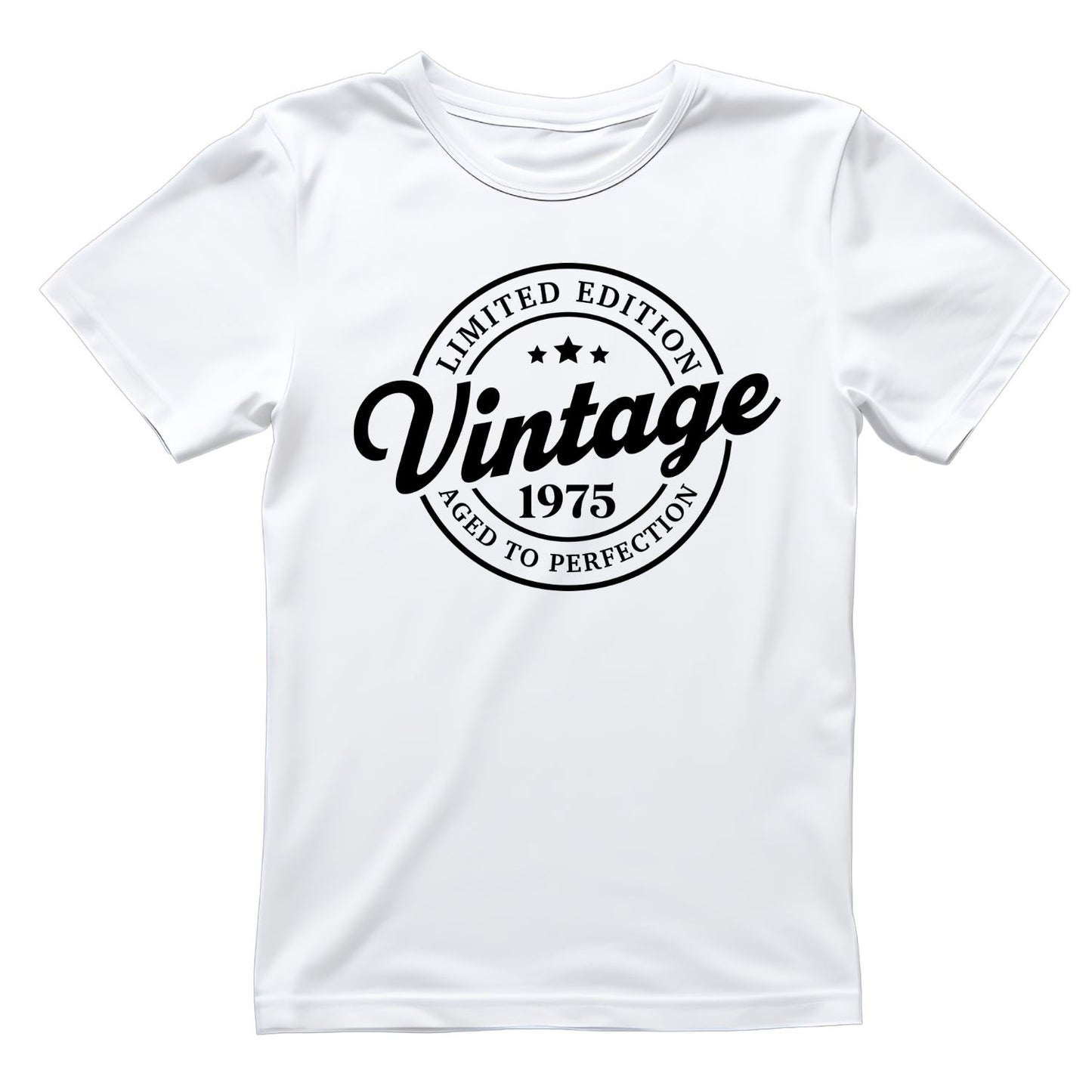 Limited Edition Vintage 1975 Aged To Perfection T-shirt | (FRONT OR BACK) Birthday Year Graphic Tee | Printed Shirt