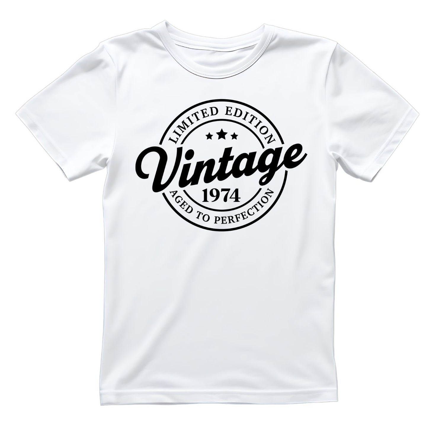 Limited Edition Vintage 1974 Aged To Perfection T-shirt | (FRONT OR BACK) Birthday Year Graphic Tee | Printed Shirt