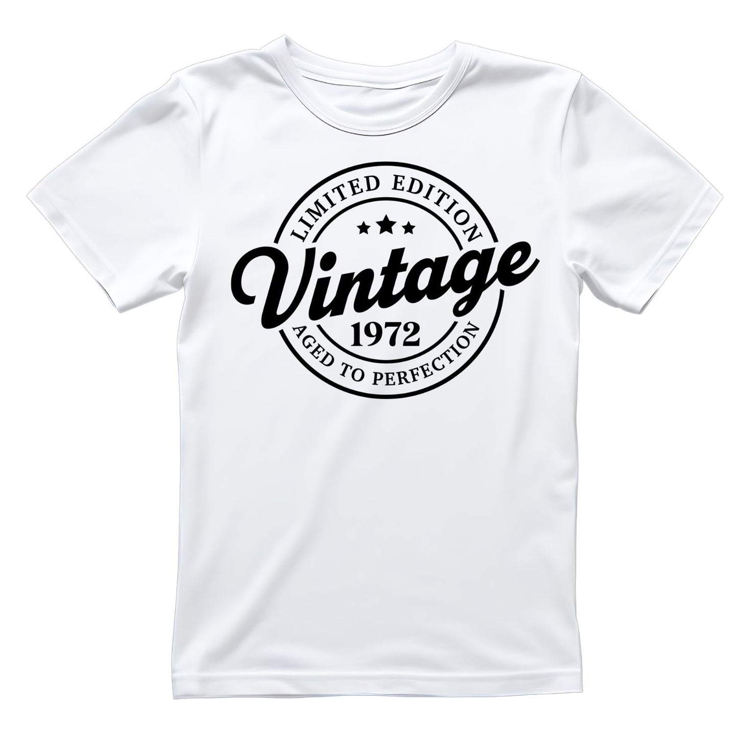 Limited Edition Vintage 1972 Aged To Perfection T-shirt | (FRONT OR BACK) Birthday Year Graphic Tee | Printed Shirt