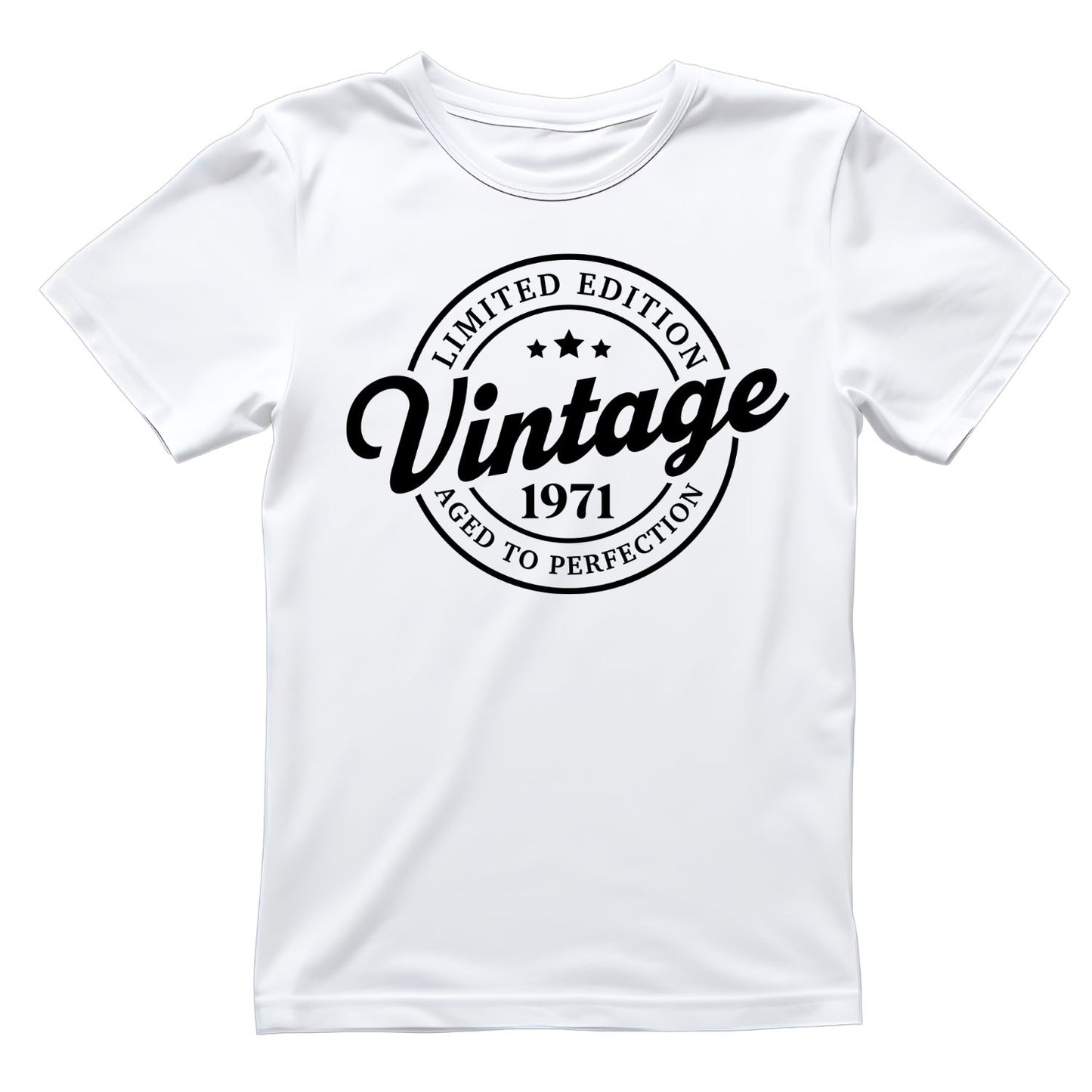 Limited Edition Vintage 1971 Aged To Perfection T-shirt | (FRONT OR BACK) Birthday Year Graphic Tee | Printed Shirt