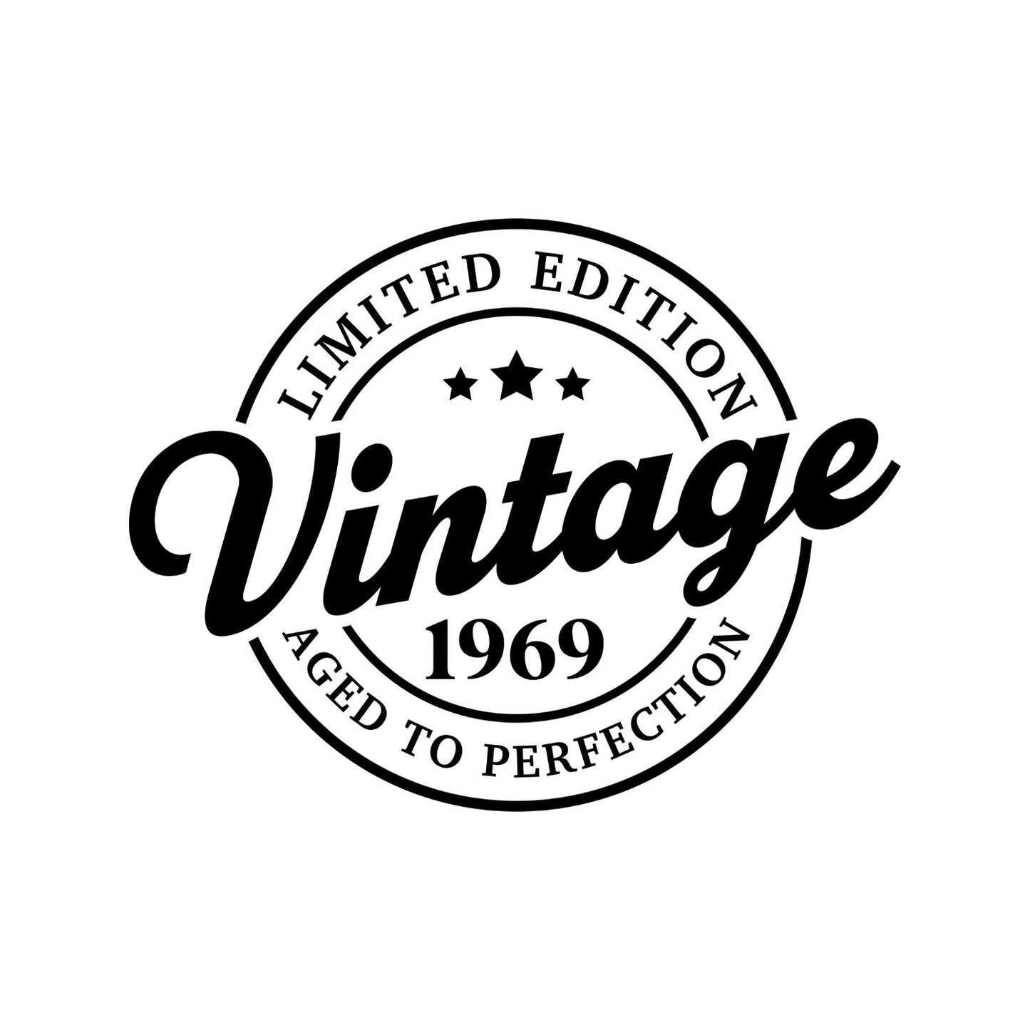 Limited Edition Vintage 1969 Aged To Perfection T-shirt | (FRONT OR BACK) Birthday Year Graphic Tee | Printed Shirt