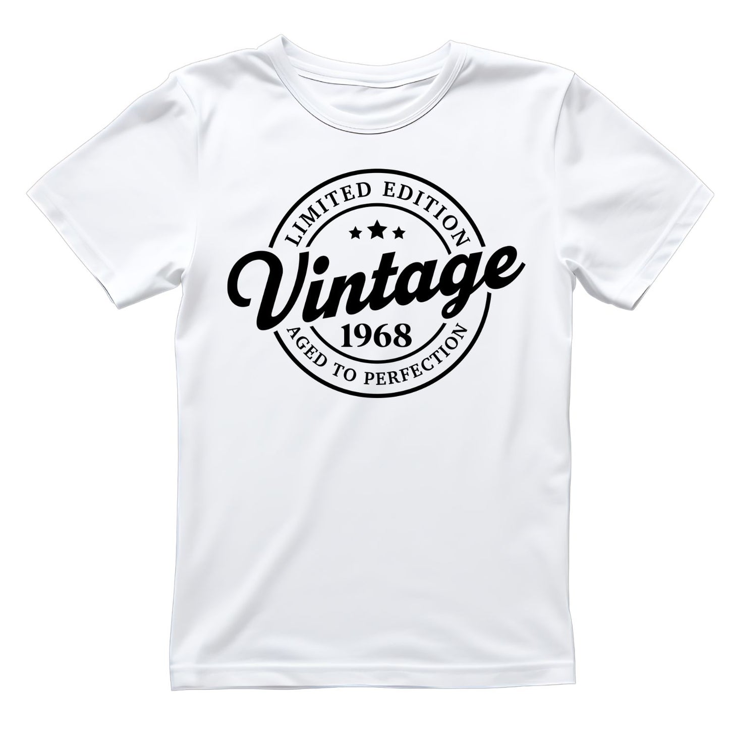 Limited Edition Vintage 1968 Aged To Perfection T-shirt | (FRONT OR BACK) Birthday Year Graphic Tee | Printed Shirt