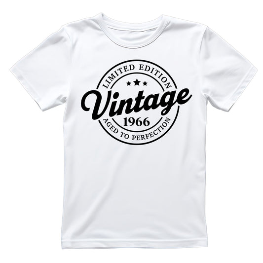 Limited Edition Vintage 1966 Aged To Perfection T-shirt | (FRONT OR BACK) Birthday Year Graphic Tee | Printed Shirt