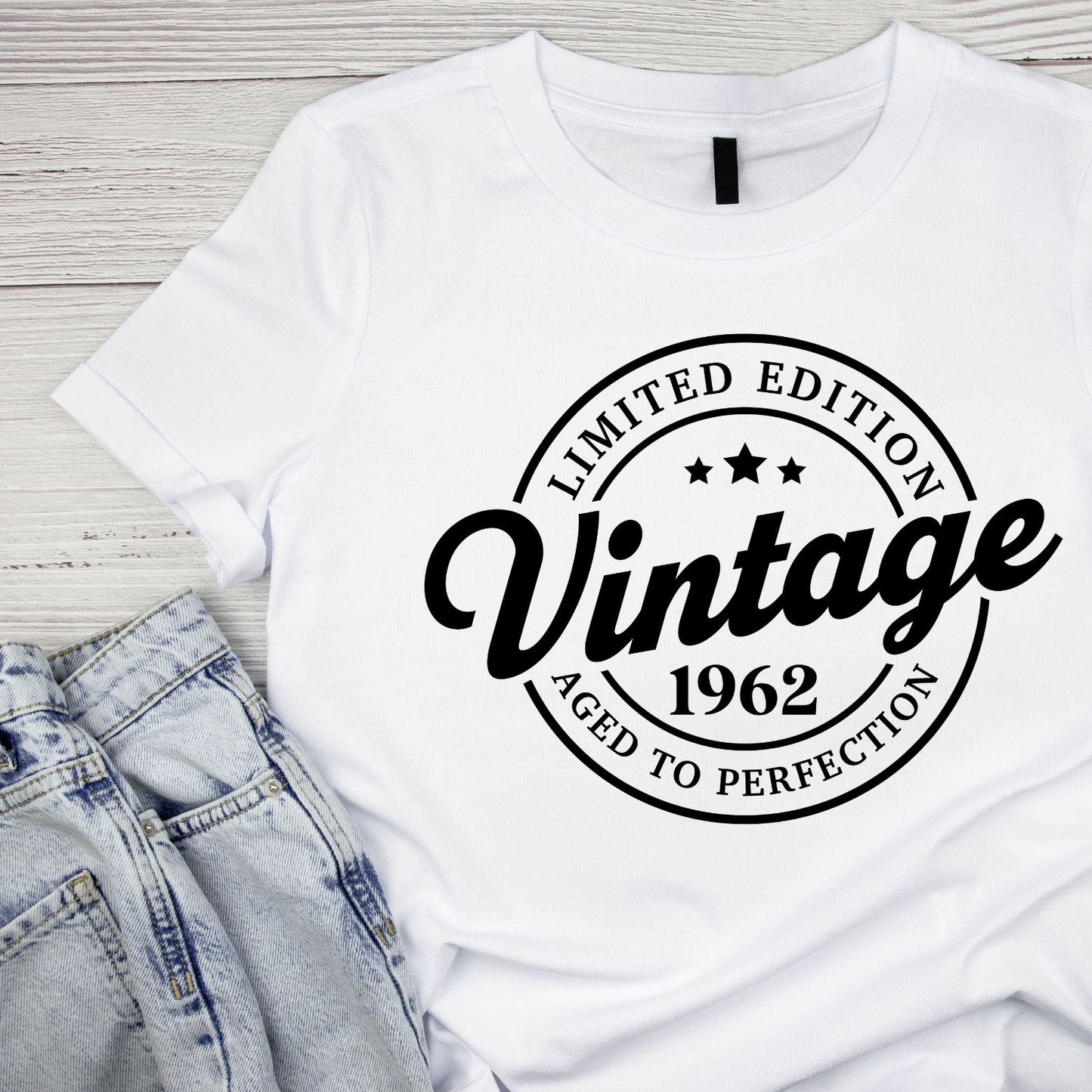 Limited Edition Vintage 1962 Aged To Perfection T-shirt | (FRONT OR BACK) Birthday Year Graphic Tee | Printed Shirt