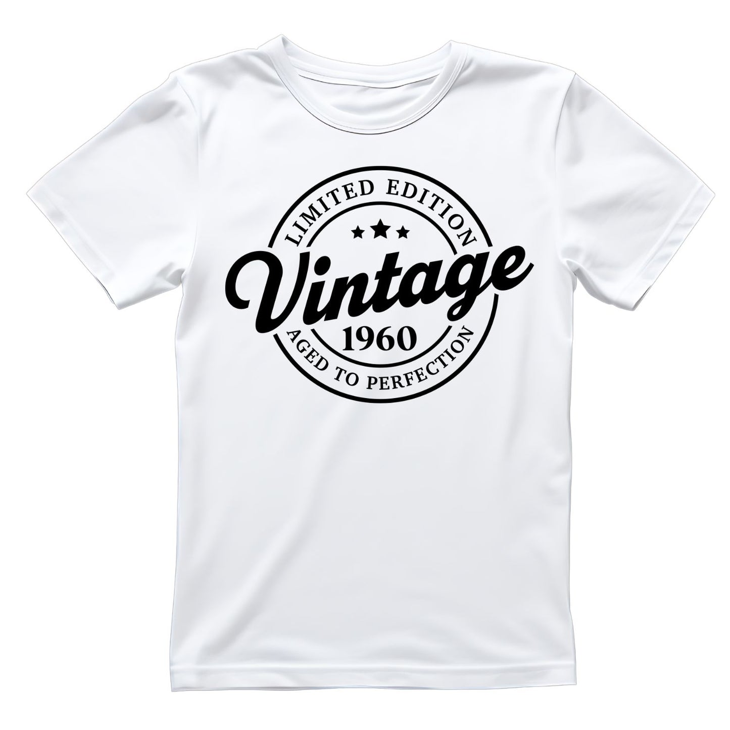 Limited Edition Vintage 1960 Aged To Perfection T-shirt | (FRONT OR BACK) Birthday Year Graphic Tee | Printed Shirt