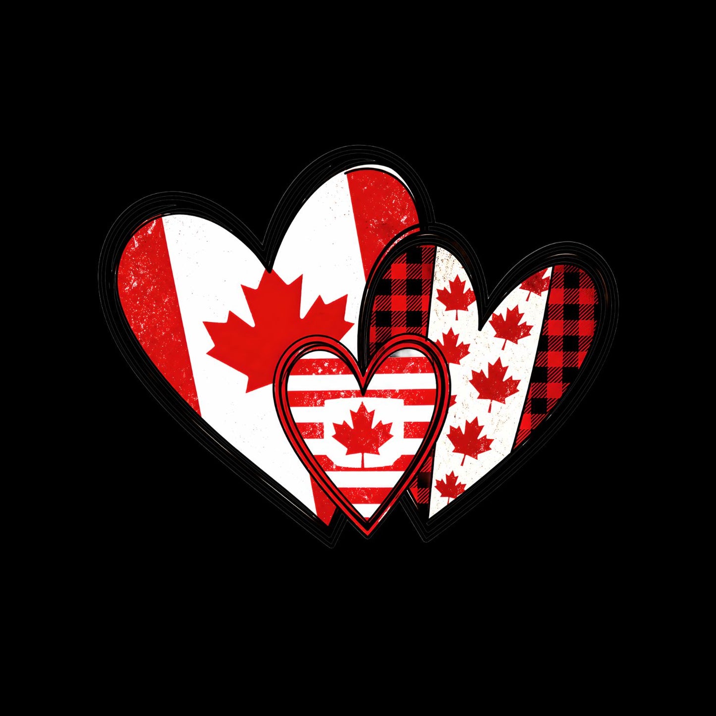 Canada Hearts T-Shirt | Graphic Tee | July 1st Shirt
