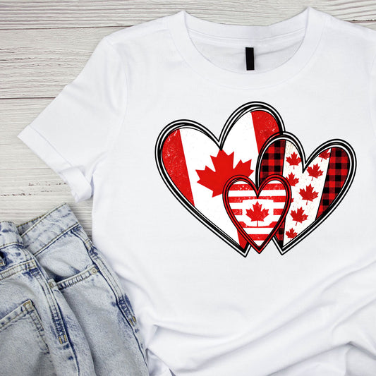 Canada Hearts T-Shirt | Graphic Tee | July 1st Shirt