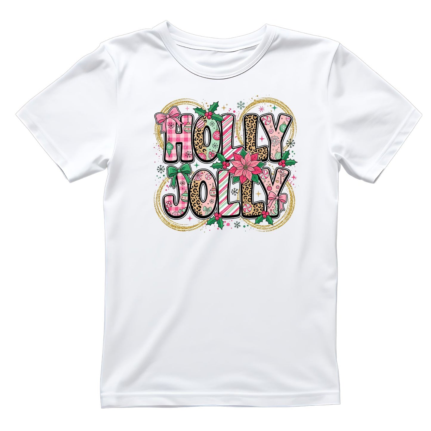 Holly Jolly Christmas T-Shirt | Xmas Graphic Tee | Holiday Shirt