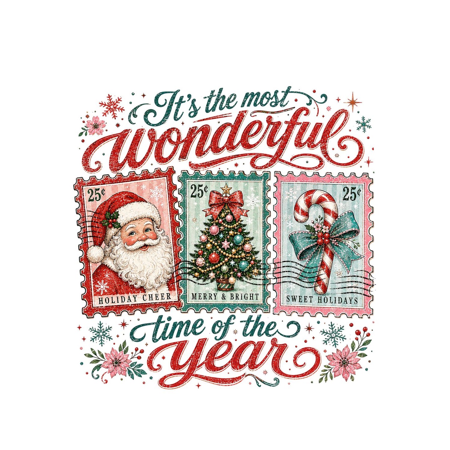 It’s The Most Wonderful Time Of The Year Vintage Santa Christmas T-Shirt | Xmas Graphic Tee | Holiday Shirt